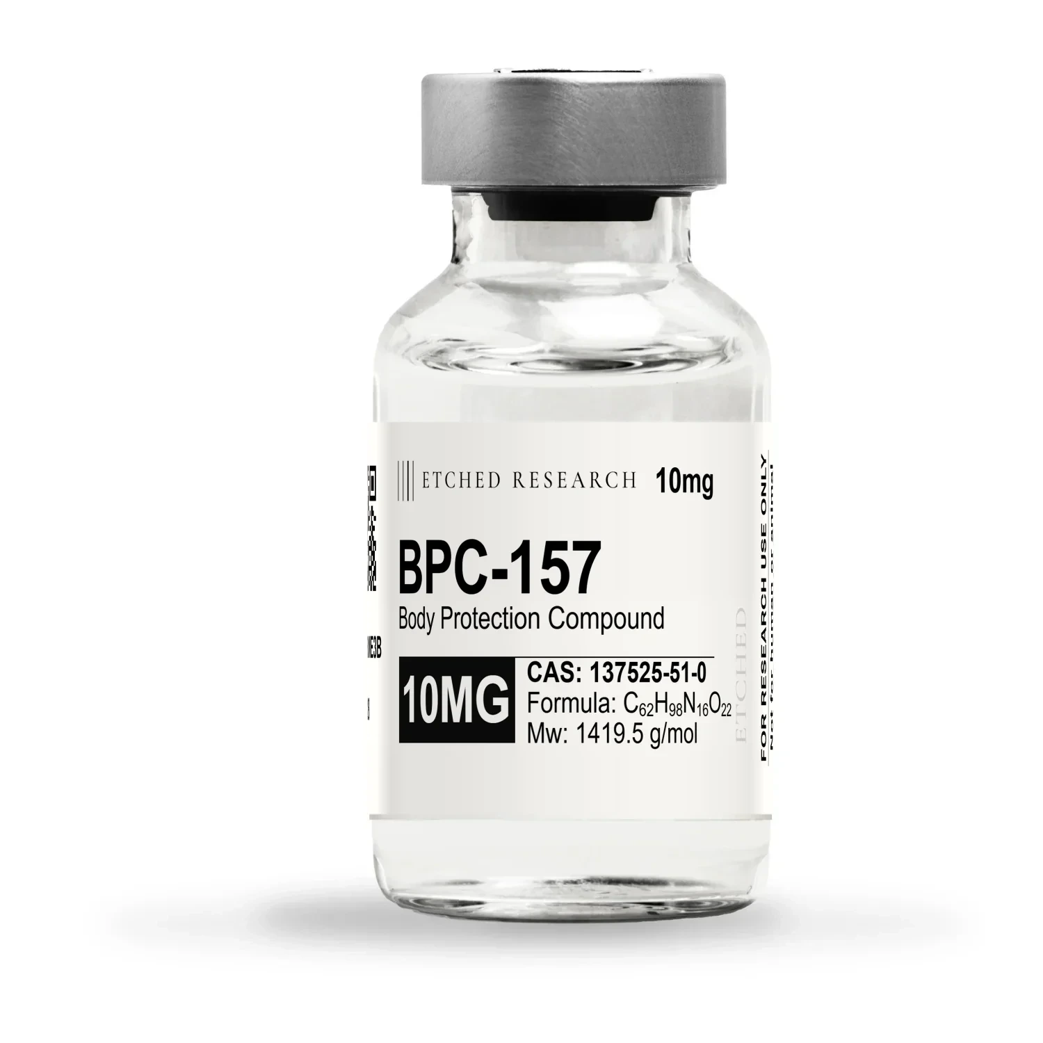 Etched Research BPC-157 10mg lyophilized powder vial, research use only